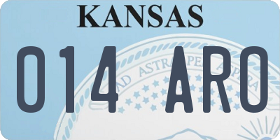KS license plate 014ARO