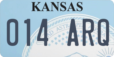 KS license plate 014ARQ