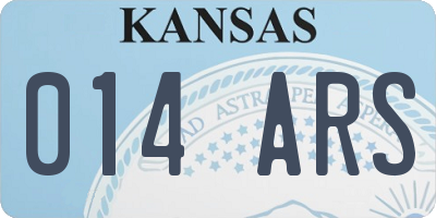 KS license plate 014ARS