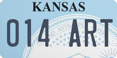 KS license plate 014ART