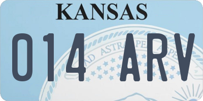 KS license plate 014ARV