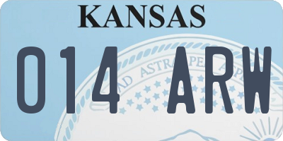 KS license plate 014ARW