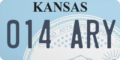 KS license plate 014ARY