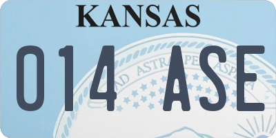 KS license plate 014ASE