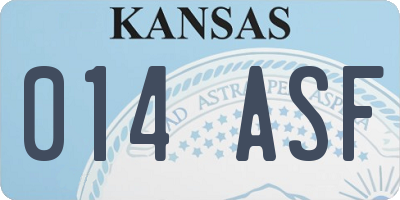 KS license plate 014ASF