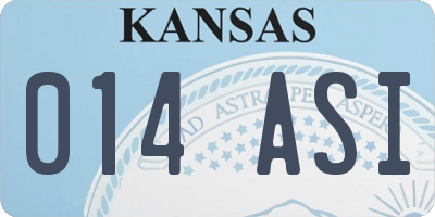 KS license plate 014ASI
