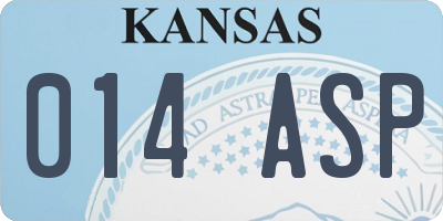KS license plate 014ASP