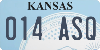 KS license plate 014ASQ