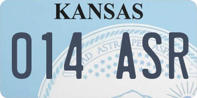 KS license plate 014ASR
