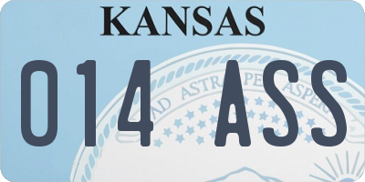 KS license plate 014ASS