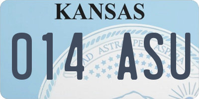 KS license plate 014ASU