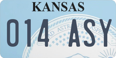 KS license plate 014ASY