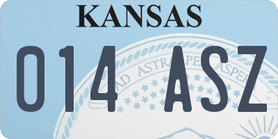KS license plate 014ASZ