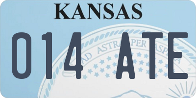 KS license plate 014ATE