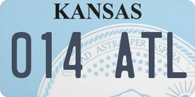 KS license plate 014ATL
