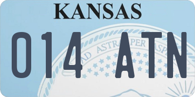 KS license plate 014ATN