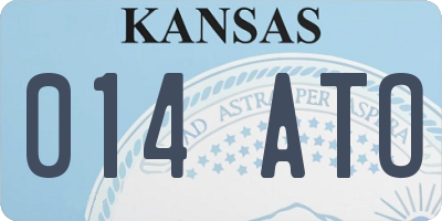 KS license plate 014ATO
