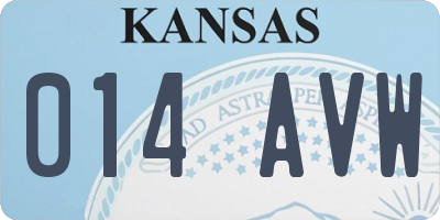 KS license plate 014AVW