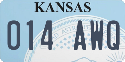KS license plate 014AWQ
