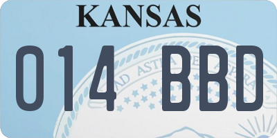 KS license plate 014BBD