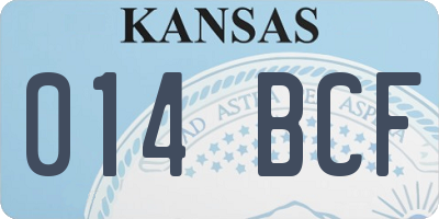 KS license plate 014BCF