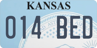 KS license plate 014BED