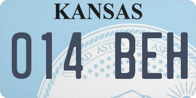KS license plate 014BEH
