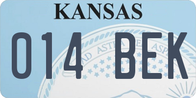 KS license plate 014BEK
