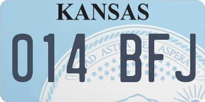 KS license plate 014BFJ