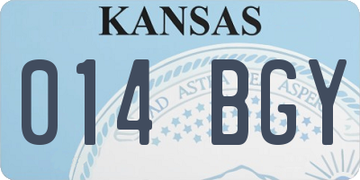 KS license plate 014BGY