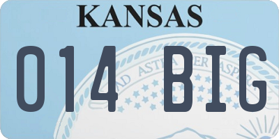 KS license plate 014BIG