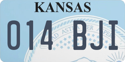 KS license plate 014BJI