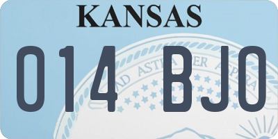 KS license plate 014BJO