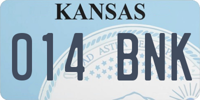KS license plate 014BNK
