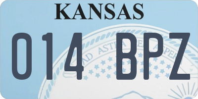 KS license plate 014BPZ