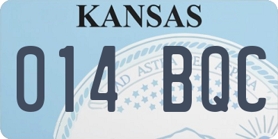KS license plate 014BQC
