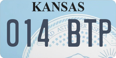 KS license plate 014BTP