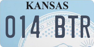KS license plate 014BTR