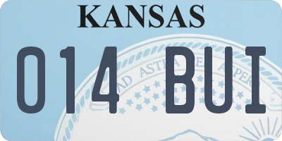 KS license plate 014BUI