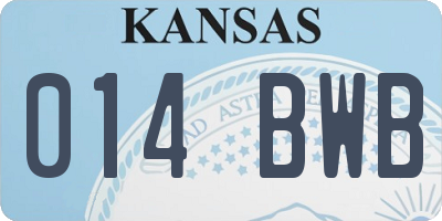 KS license plate 014BWB