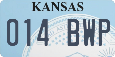 KS license plate 014BWP