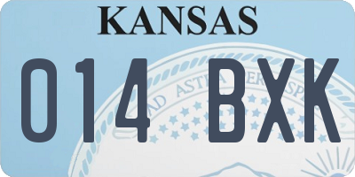 KS license plate 014BXK