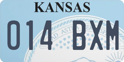 KS license plate 014BXM