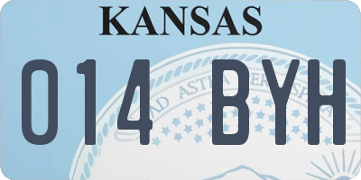 KS license plate 014BYH