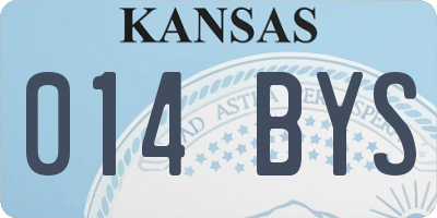 KS license plate 014BYS