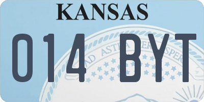 KS license plate 014BYT