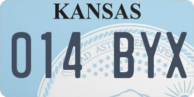 KS license plate 014BYX