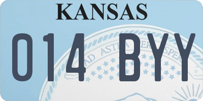 KS license plate 014BYY