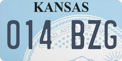 KS license plate 014BZG