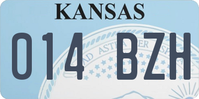 KS license plate 014BZH